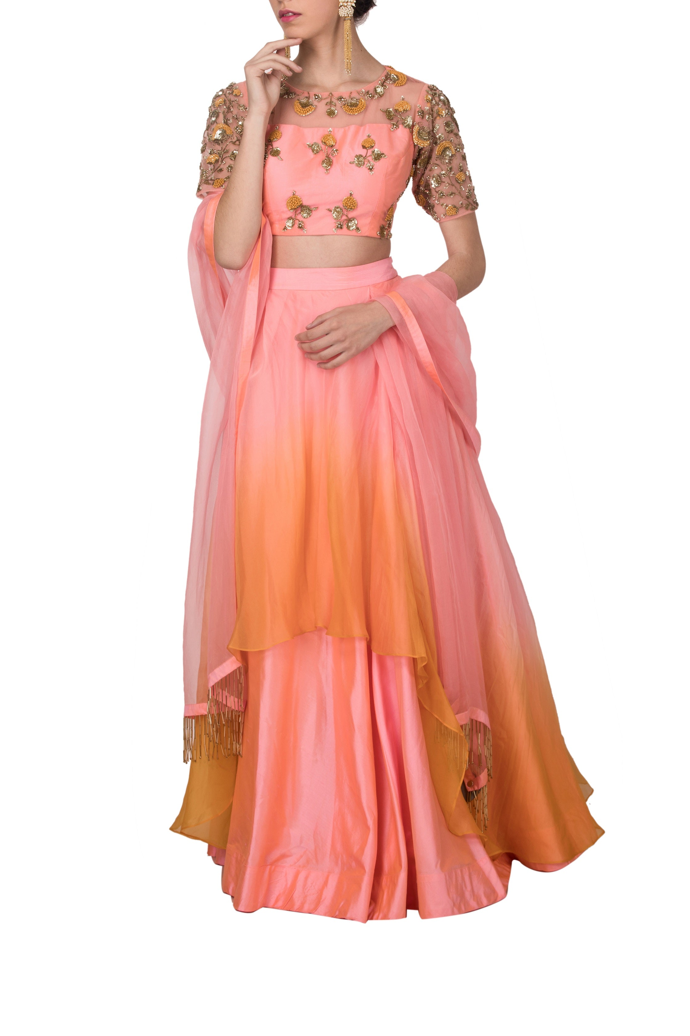 SALE - Pink Crop Top And Skirt (Copy)