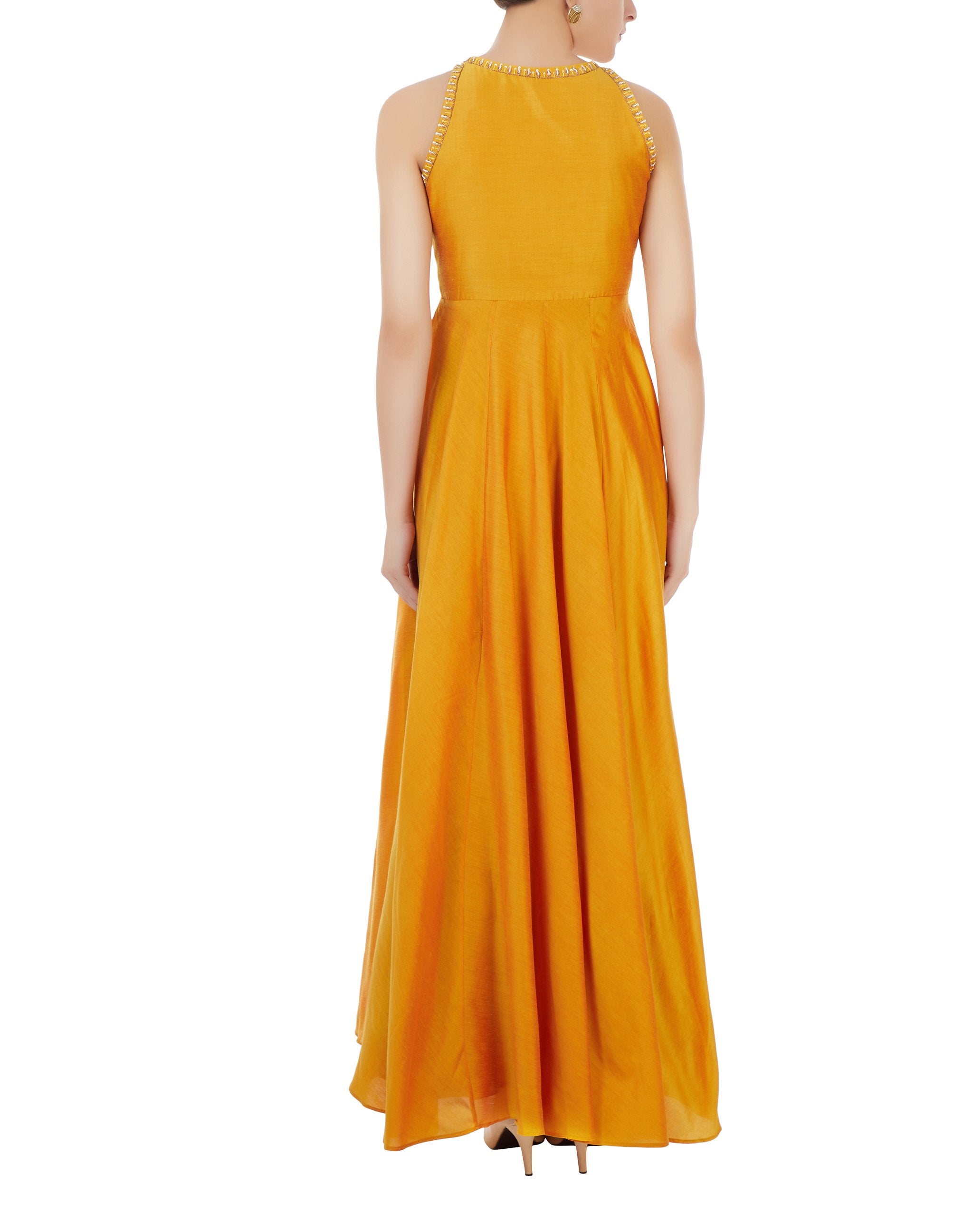 mustard yellow plazo suit