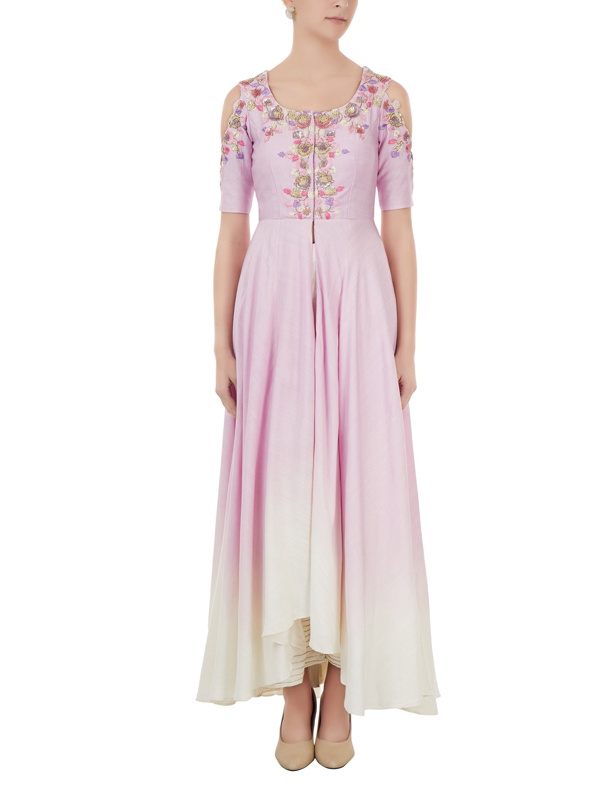 Lilac Embroidered Palazzo Set