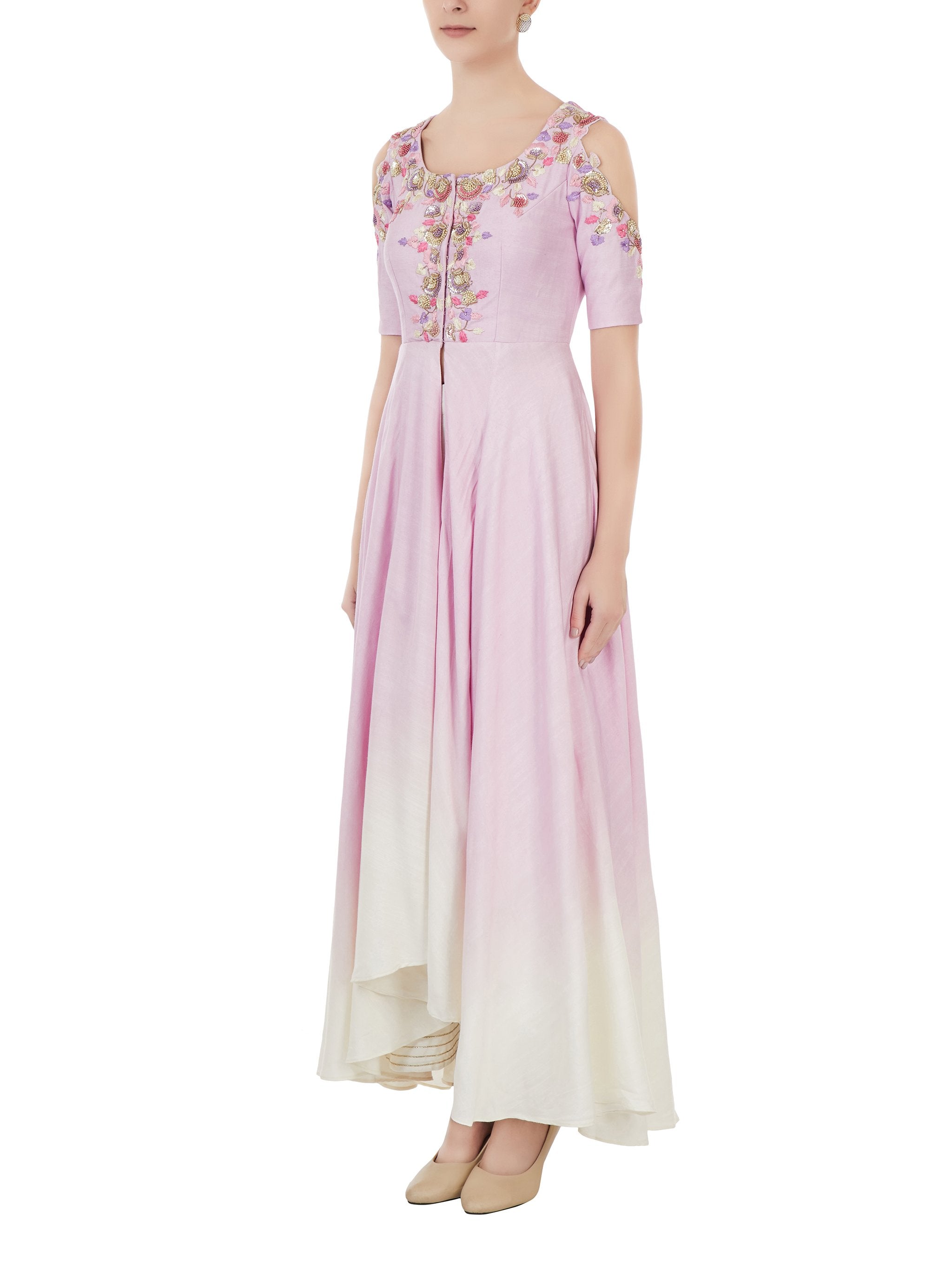Lilac Embroidered Palazzo Set