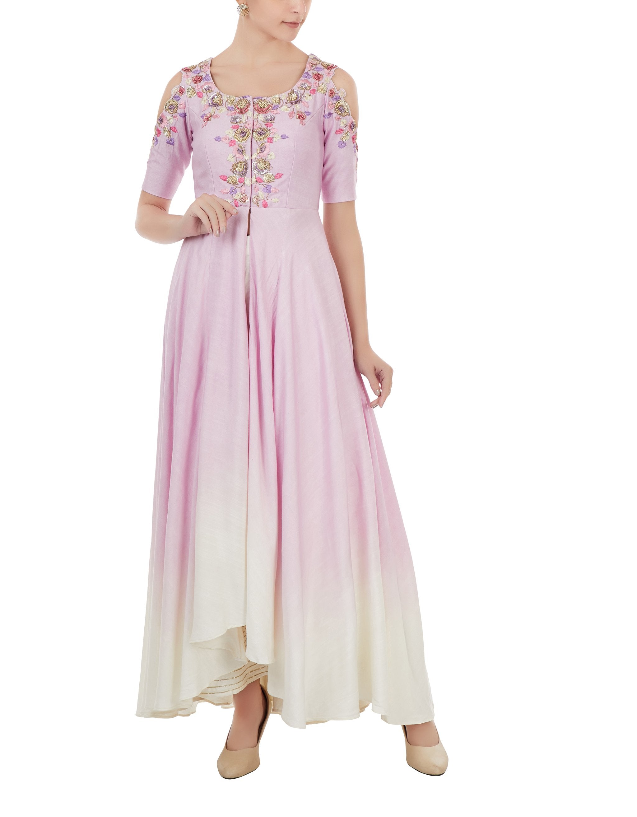 Lilac Embroidered Palazzo Set
