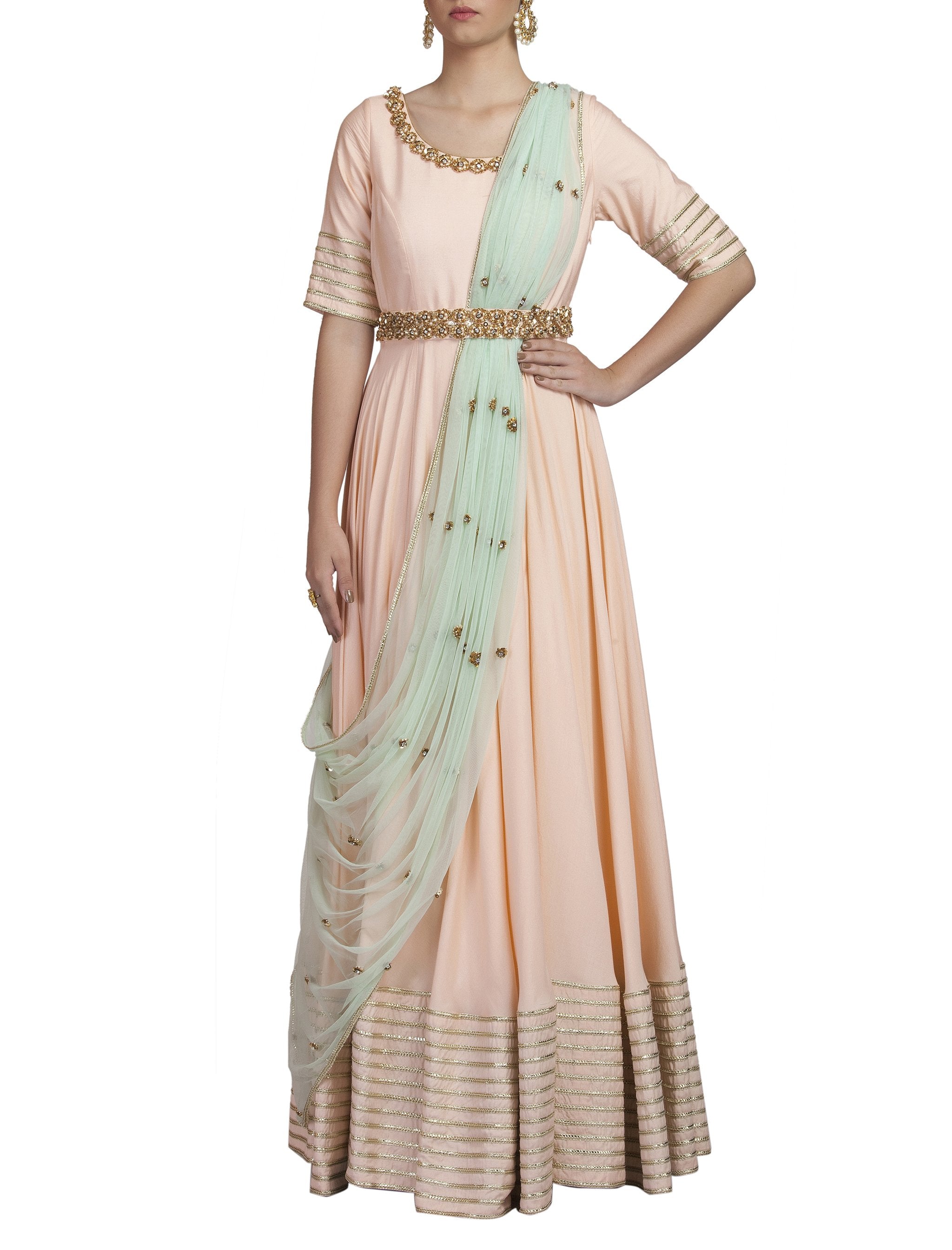 Blush Pink Embroidered Anarkali