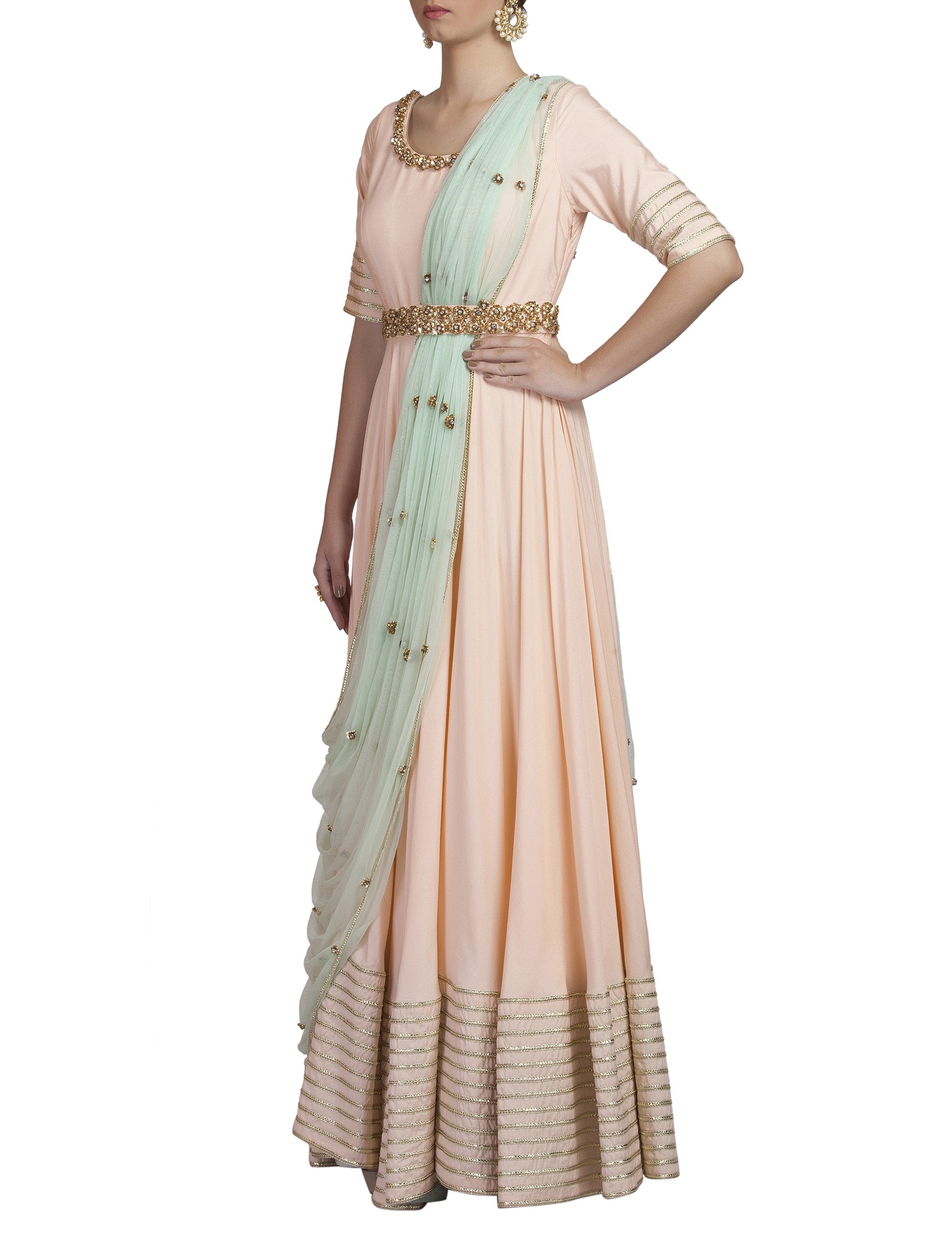 Blush Pink Embroidered Anarkali
