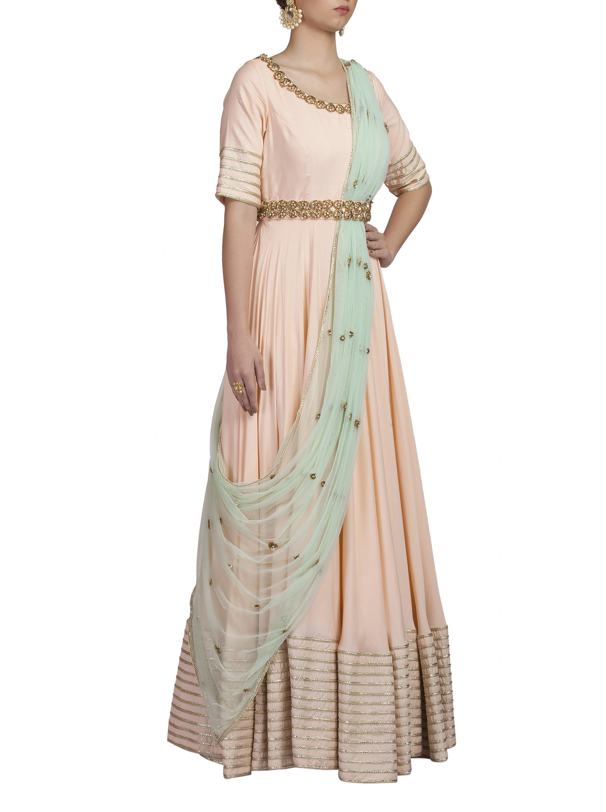 Blush Pink Embroidered Anarkali