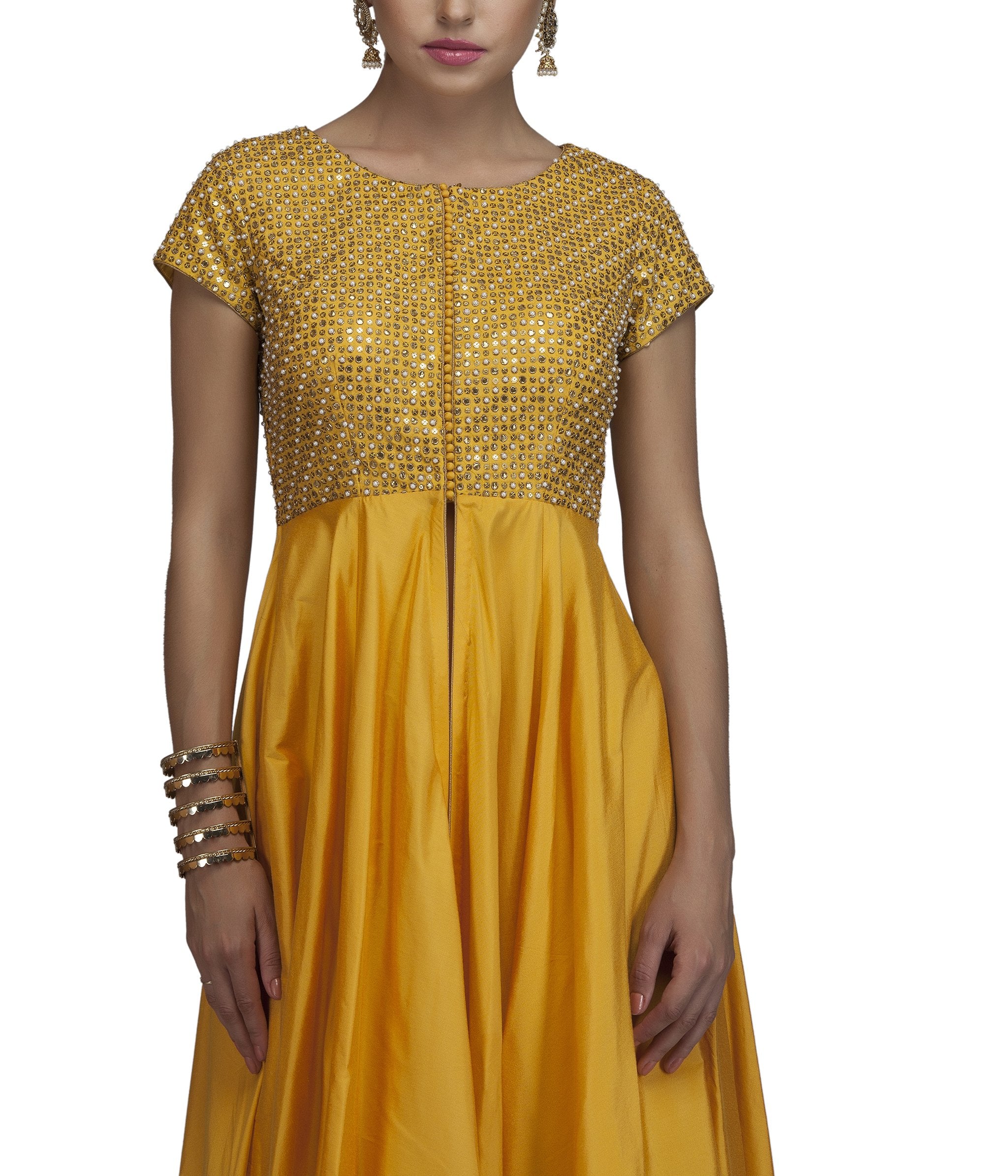 Yellow Embroidered Kurta And Palazzo Set