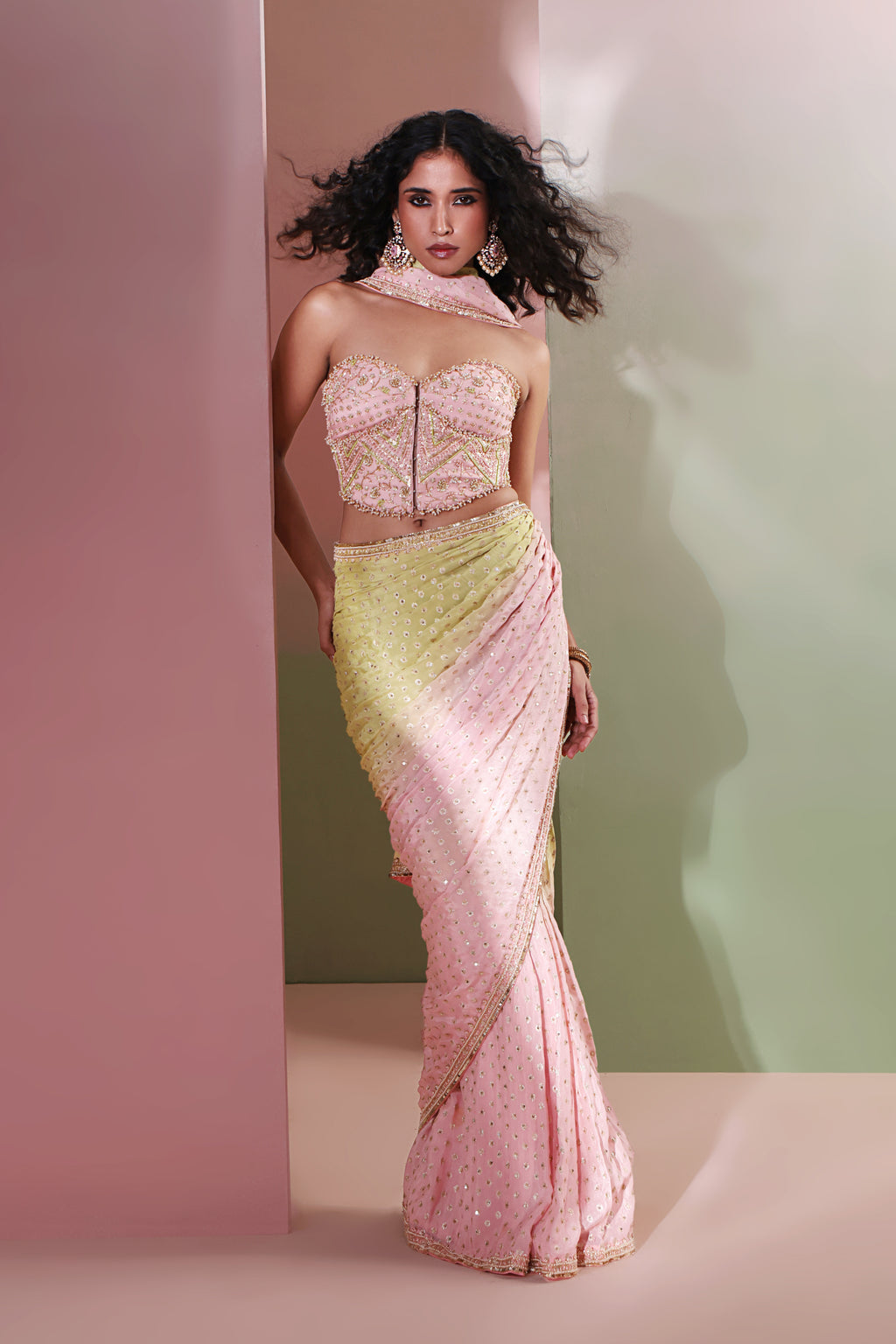 Leher Saree Set