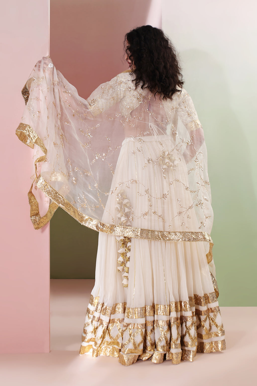KANAK  MUL CHANDERI LEHENGA SET