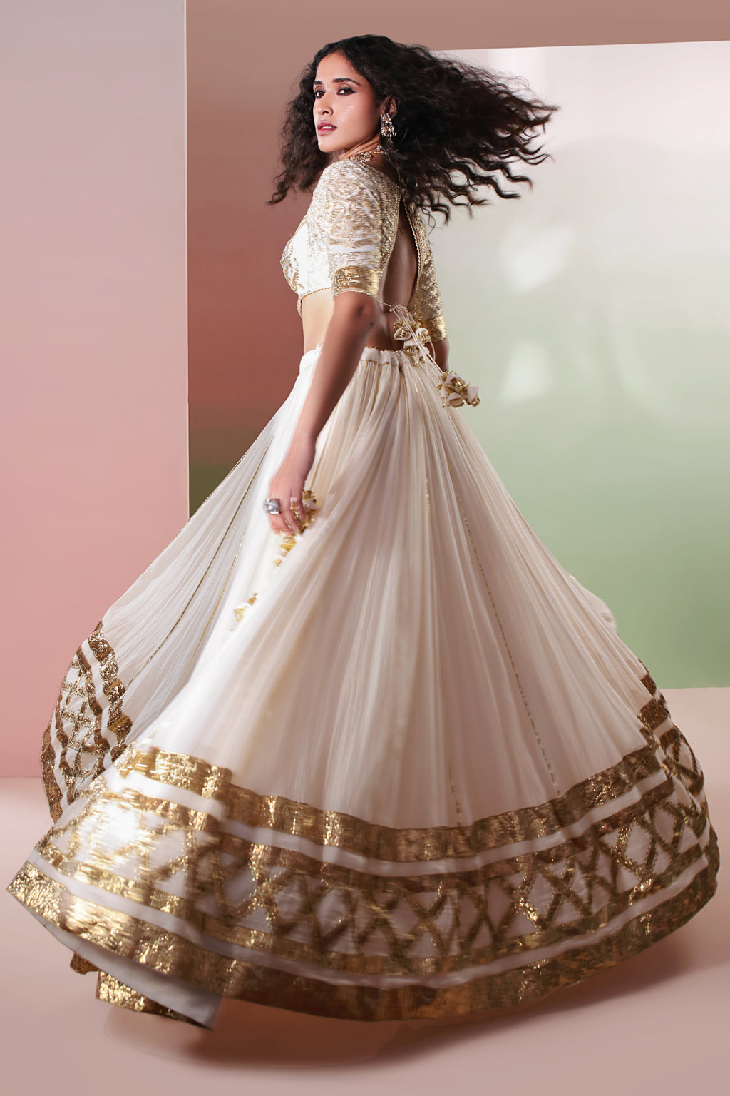KANAK  MUL CHANDERI LEHENGA SET