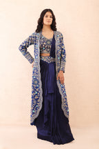 Indigo Royale Drape Saree Set