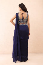 Indigo Royale Drape Saree Set
