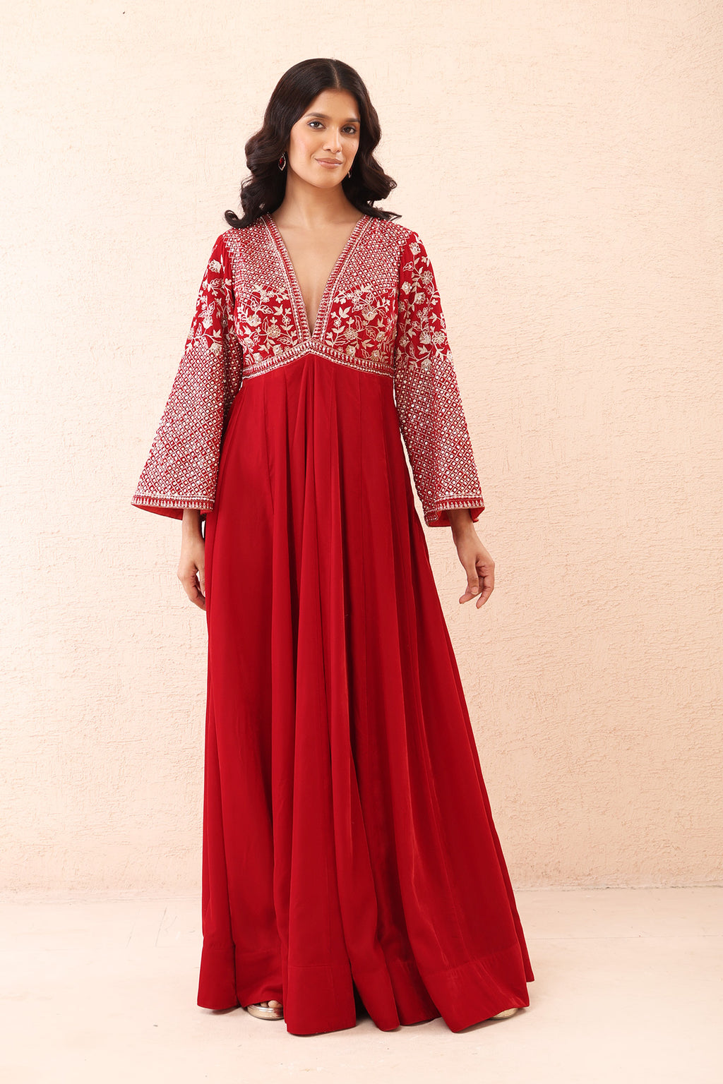 Red Velvet Royale Anarkali Set