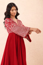 Red Velvet Royale Anarkali Set