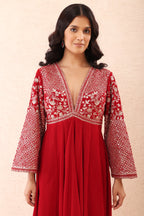 Red Velvet Royale Anarkali Set