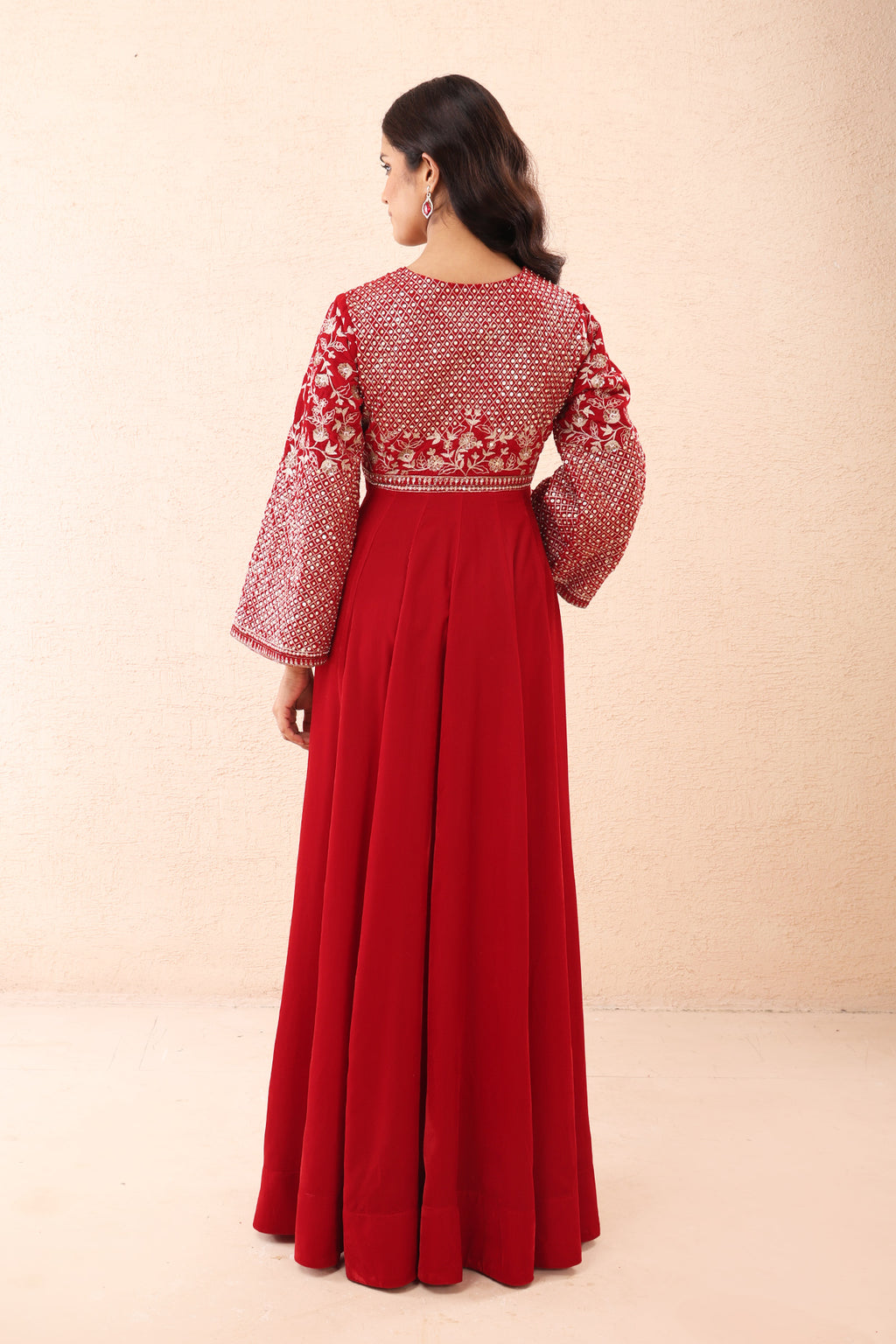 Red Velvet Royale Anarkali Set