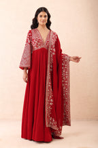 Red Velvet Royale Anarkali Set