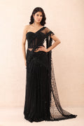 Noir Bling Drape Saree Set