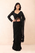 Noir Shimmer Georgette Saree Set