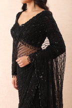 Noir Shimmer Georgette Saree Set