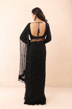 Noir Shimmer Georgette Saree Set