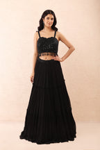 Black Hand Embroidered Lehenga Set