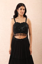 Black Hand Embroidered Lehenga Set