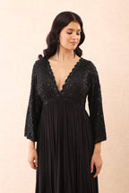 Black Embroidered Anarkali Set
