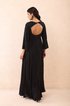 Black Embroidered Anarkali Set