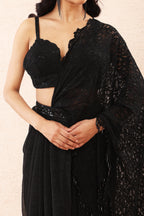 Black Drape Lace Saree