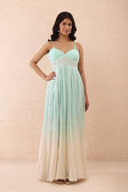 Pastel Blue Anarkali Set