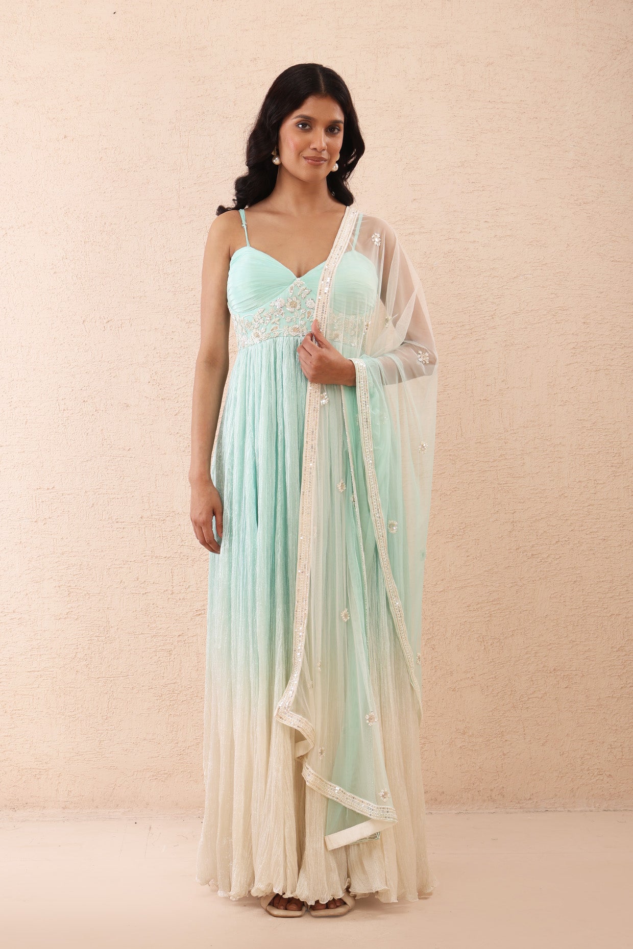 Pastel Blue Anarkali Set