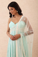 Pastel Blue Anarkali Set