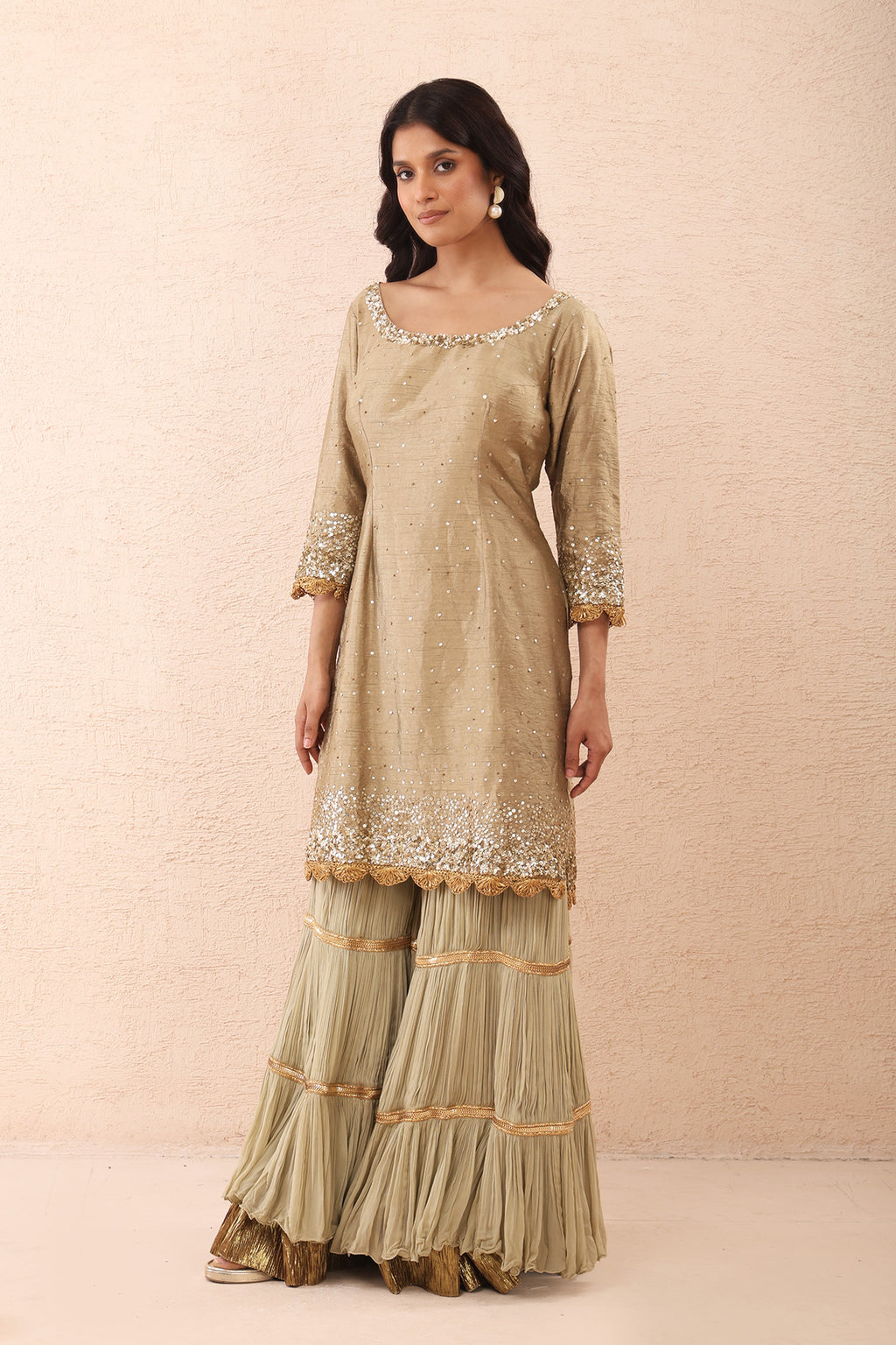 Olive Haze Sharara Set