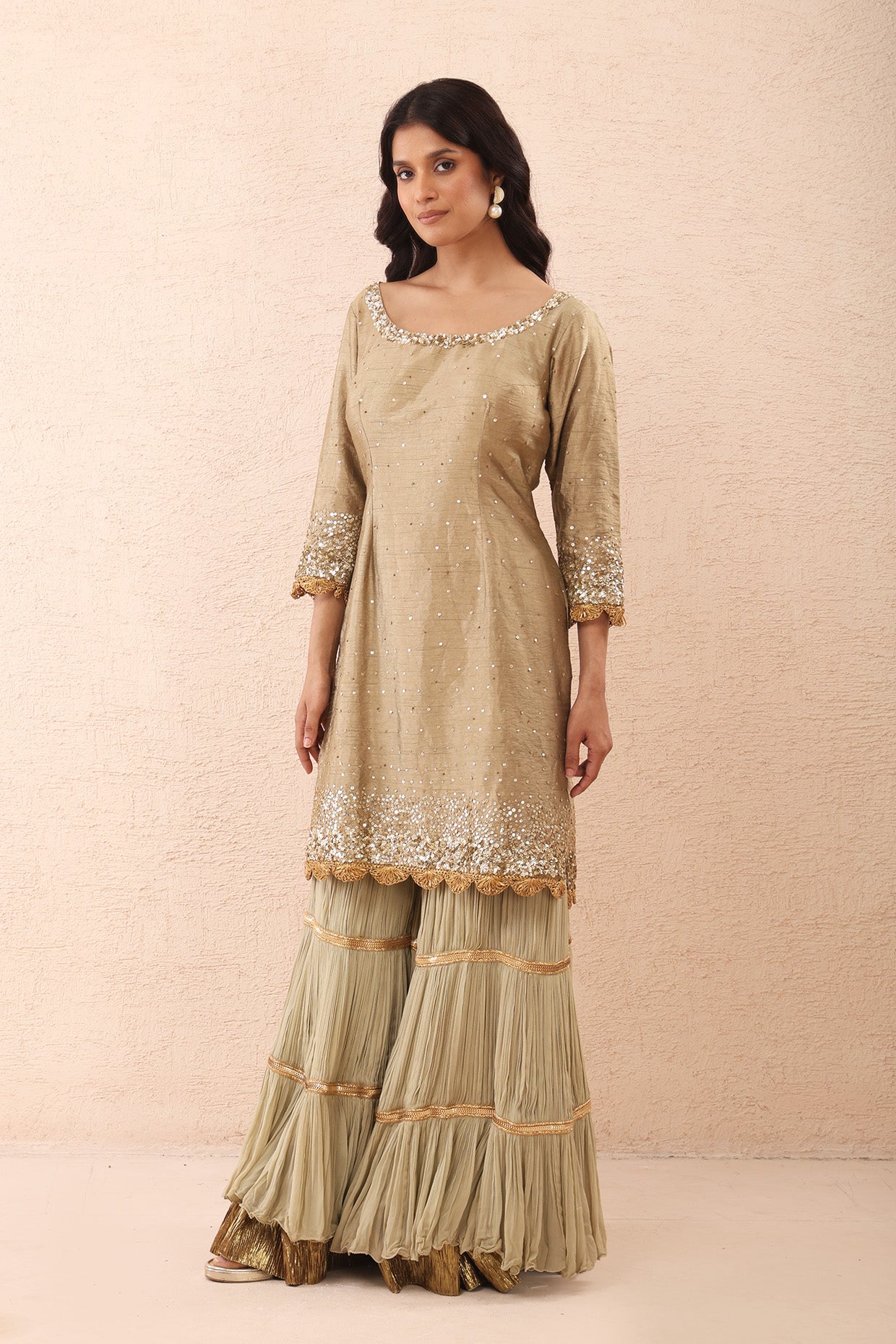 Olive Haze Sharara Set