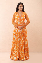 Orange Shimmer Anarkali