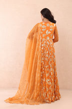 Orange Shimmer Anarkali