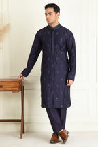 Midnight Blue Front Open Jacket Set