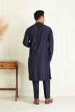 Midnight blue Front open Sherwani Set