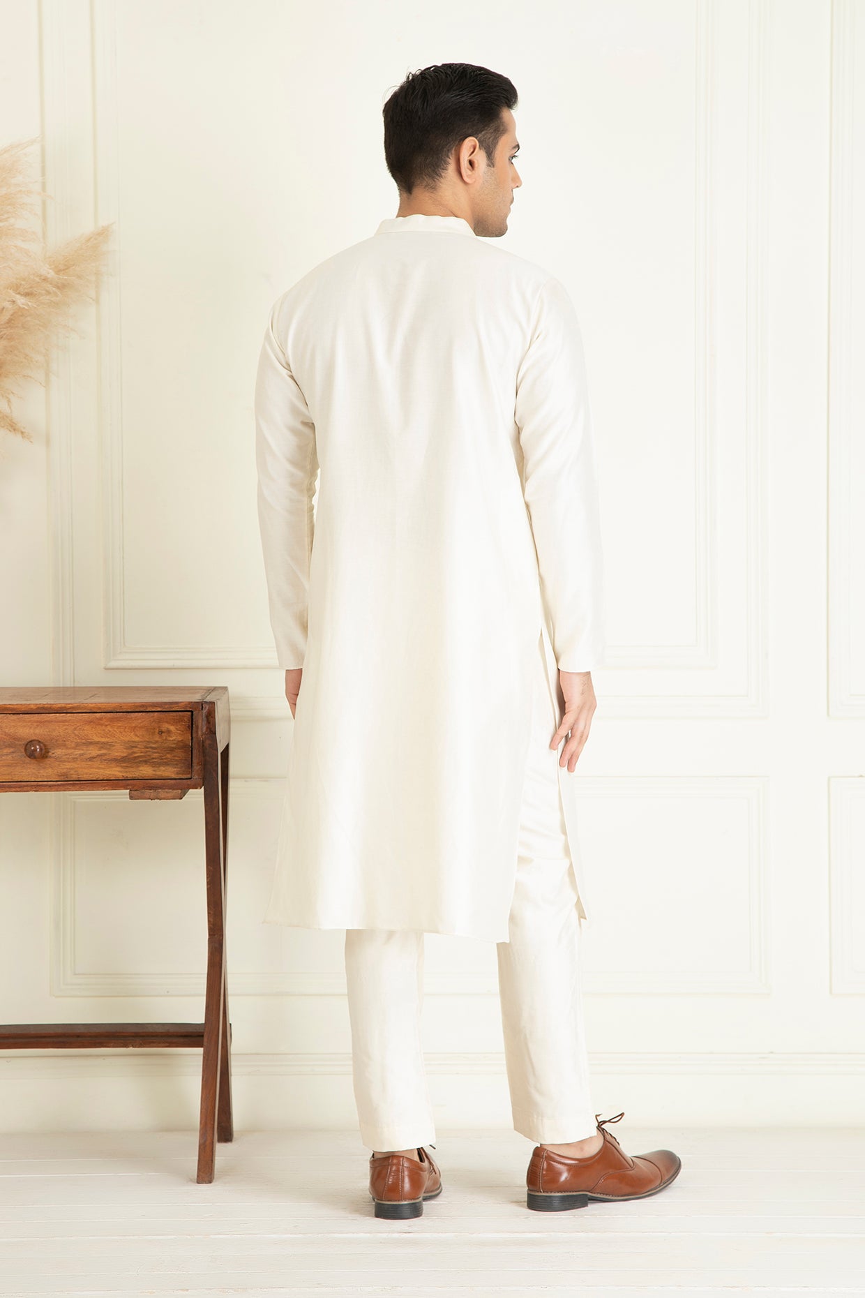 Turquoise Green Embroidered Sherwani Set