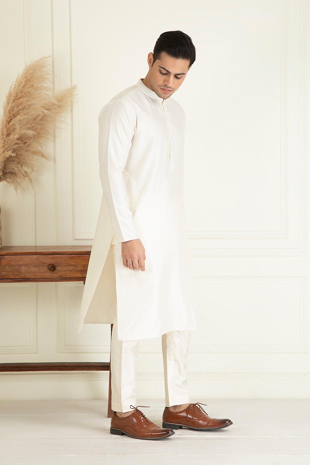 Classic Ivory Embroidered Jacket Set