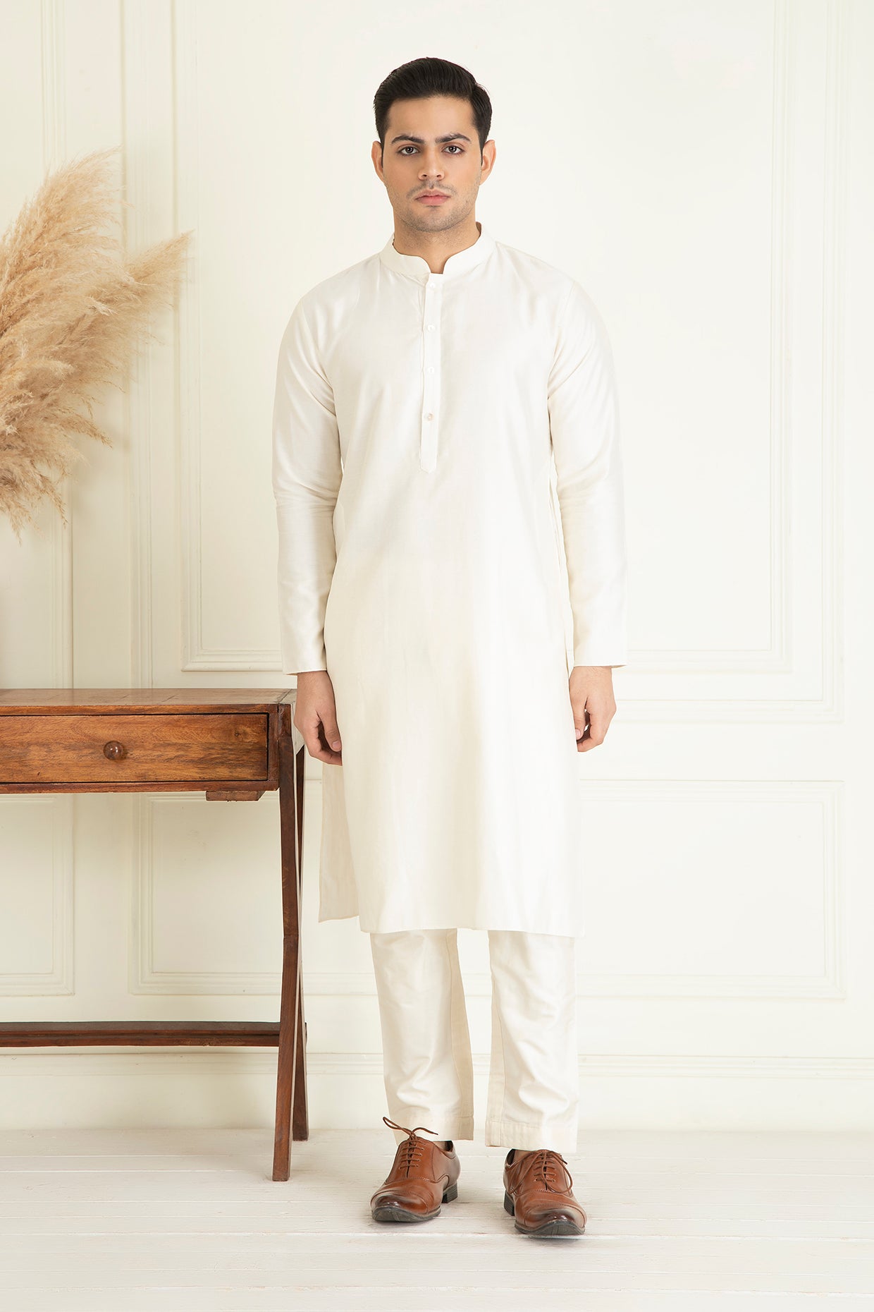 Classic Ivory Embroidered Jacket Set