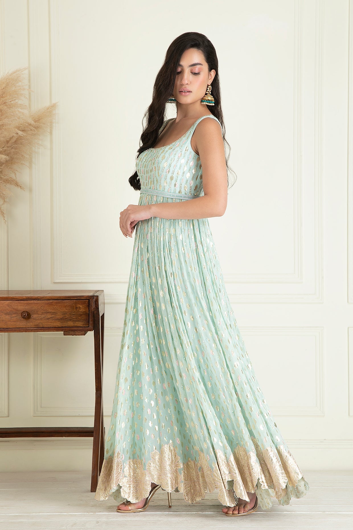 Powder Blue Anarkali Set