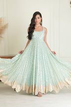 Powder Blue Anarkali Set