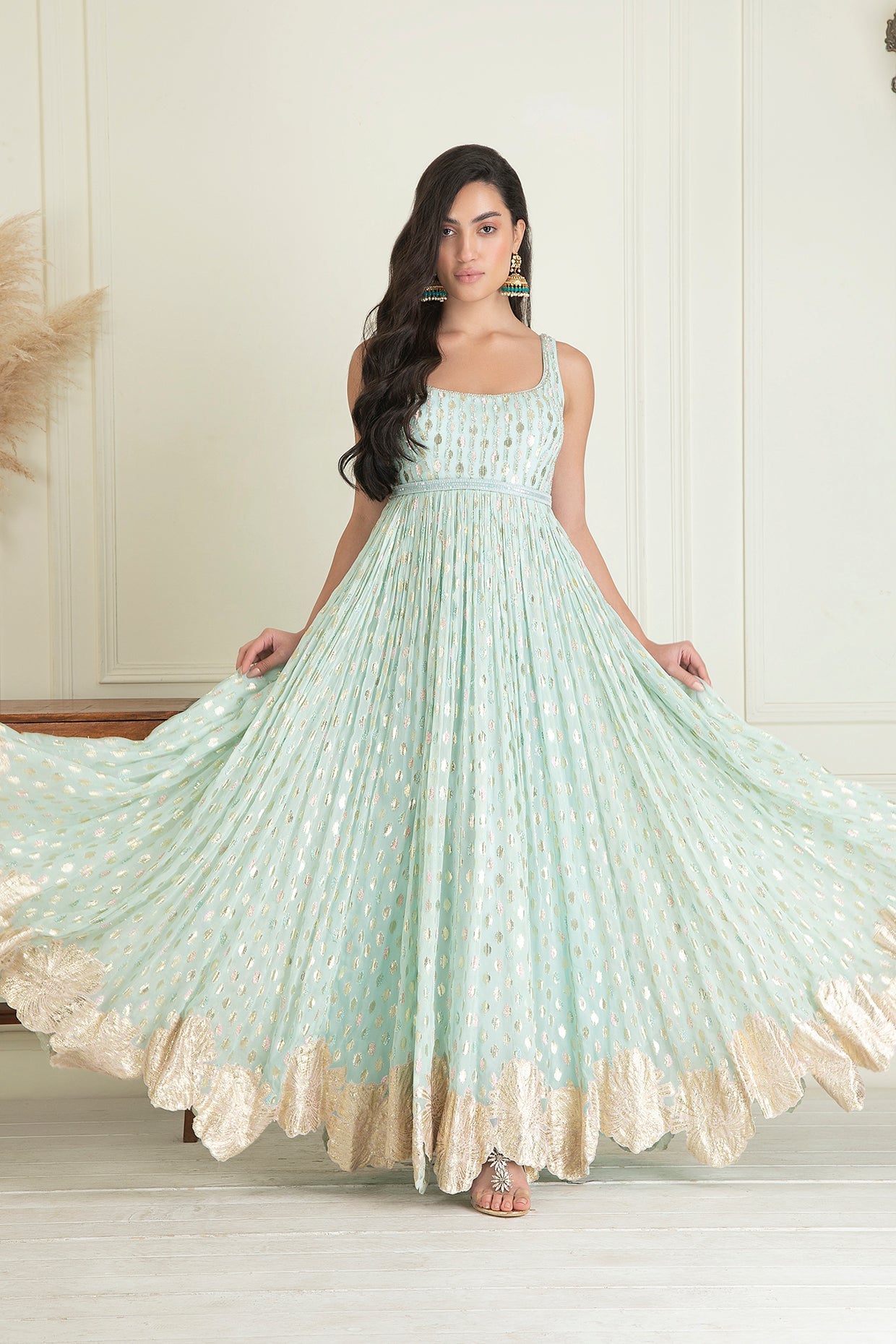 Powder Blue Anarkali Set