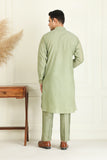 Sage Green self on self jaquared kurta set