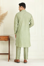 Sage Green Embroidered Jacket Set