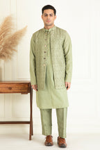 Sage Green Embroidered Jacket Set