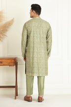 Sage Green Embroidered Kurta Set