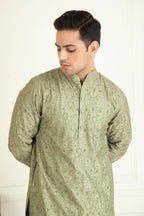 Sage Green Embroidered Kurta Set