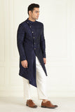 Navy Blue Drape Sherwani