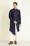 Navy Blue Drape Sherwani